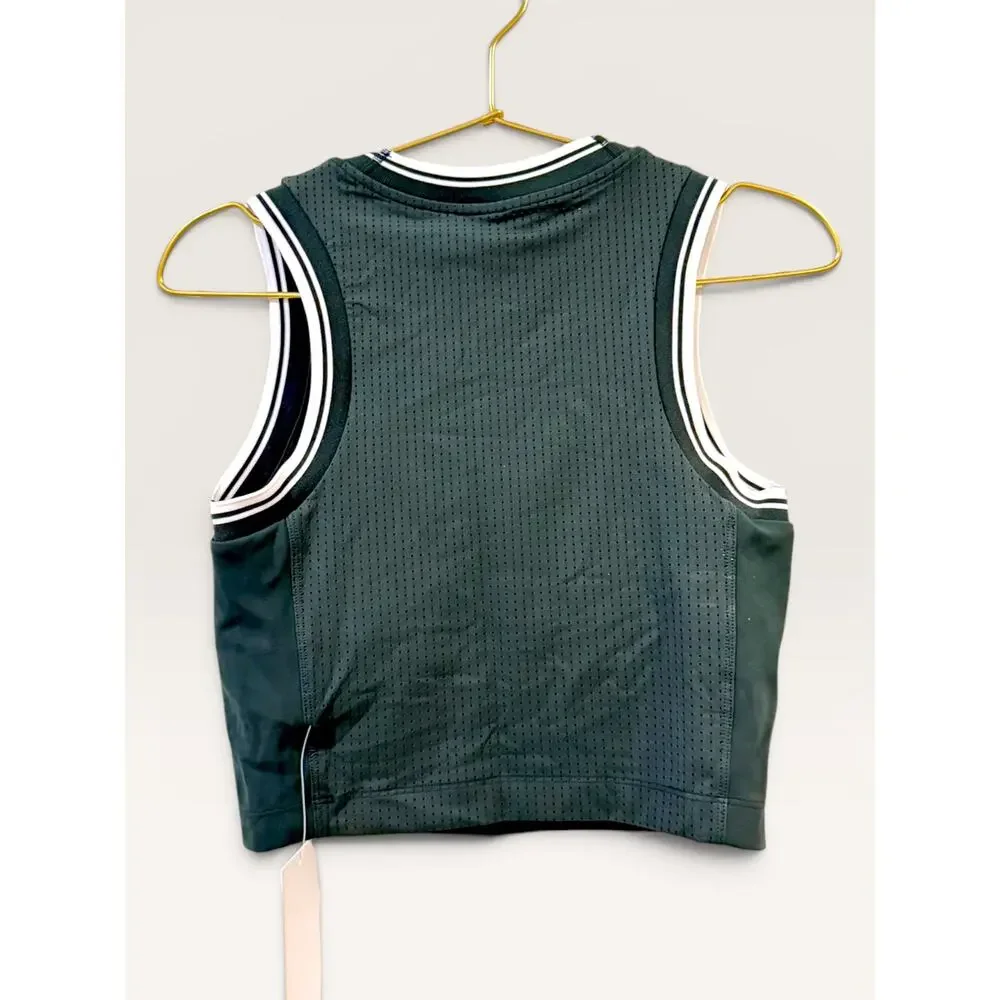LULULEMON Varsity Scoop Neck Cropped Tennis Tank Legacy Green 6 NWT